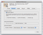 NetShred X Preferences Control Tab image