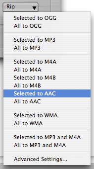 Rip Audio CD to AAC on mac OS X
