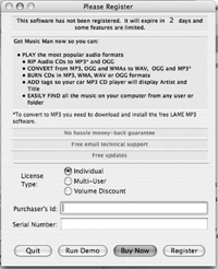 Music Man Registration Dialog