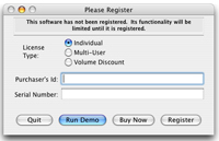 iVCD Registration Dialog