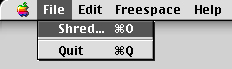 ShredIt File Shredder for Mac OS 9 erase file from menu